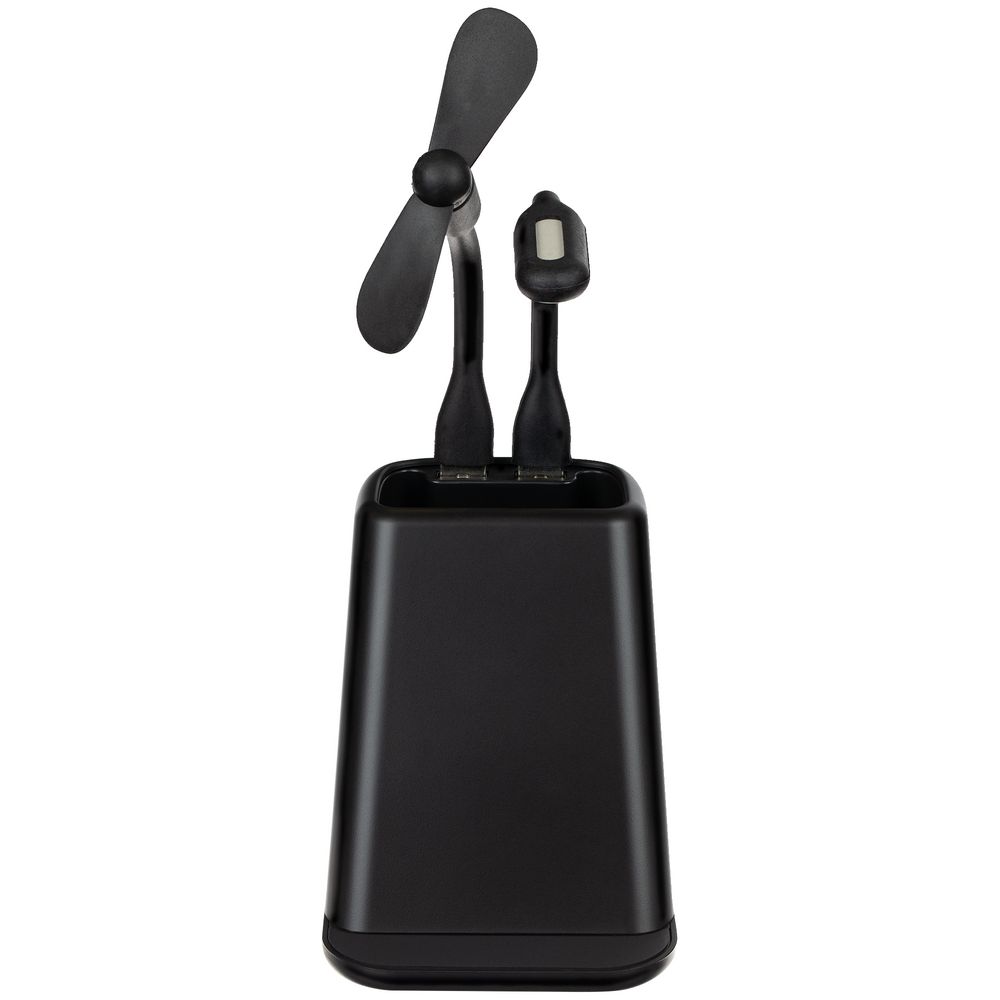 Настольный органайзер с зарядкой, лампой и вентилятором powerTower, черный / Миниатюра WWW (1000)