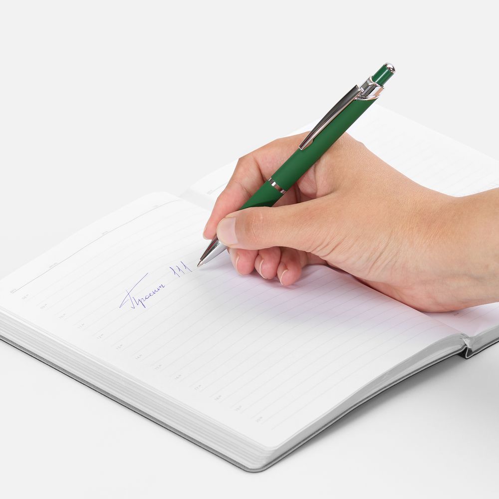 Ручка шариковая Chromos Soft Touch, зеленая / Миниатюра WWW (1000)