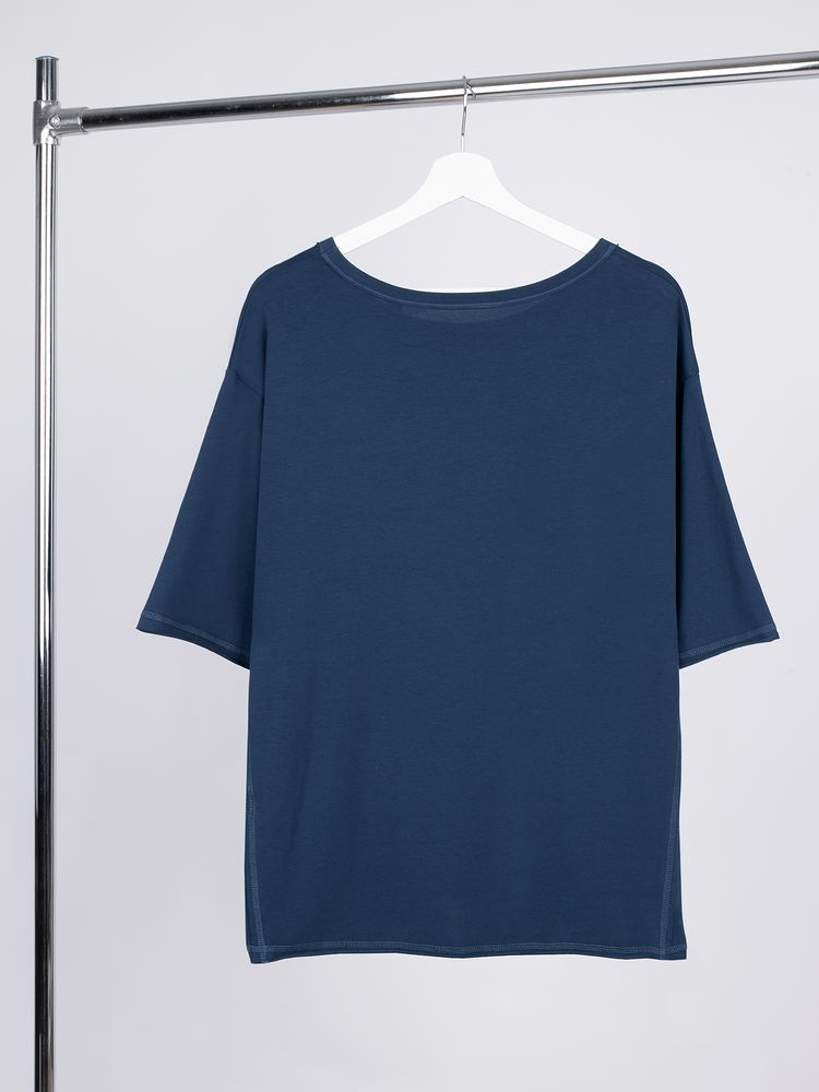 Футболка оверсайз унисекс Vozduh, темно-синяя / Миниатюра WWW (1000)