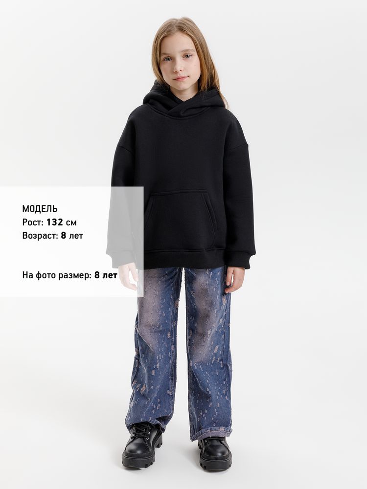 Худи детское оверсайз Junipero, черное / Миниатюра модельного (1000)