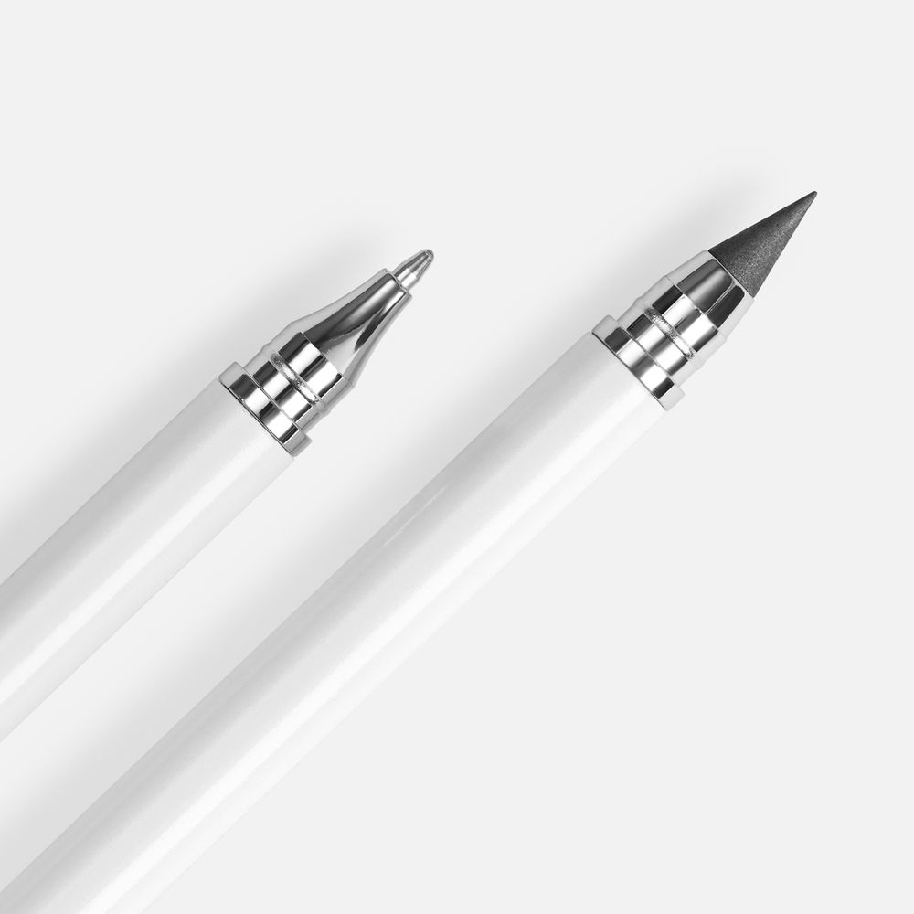 Ручка шариковая и вечный карандаш Diptych, белая / Миниатюра WWW (1000)