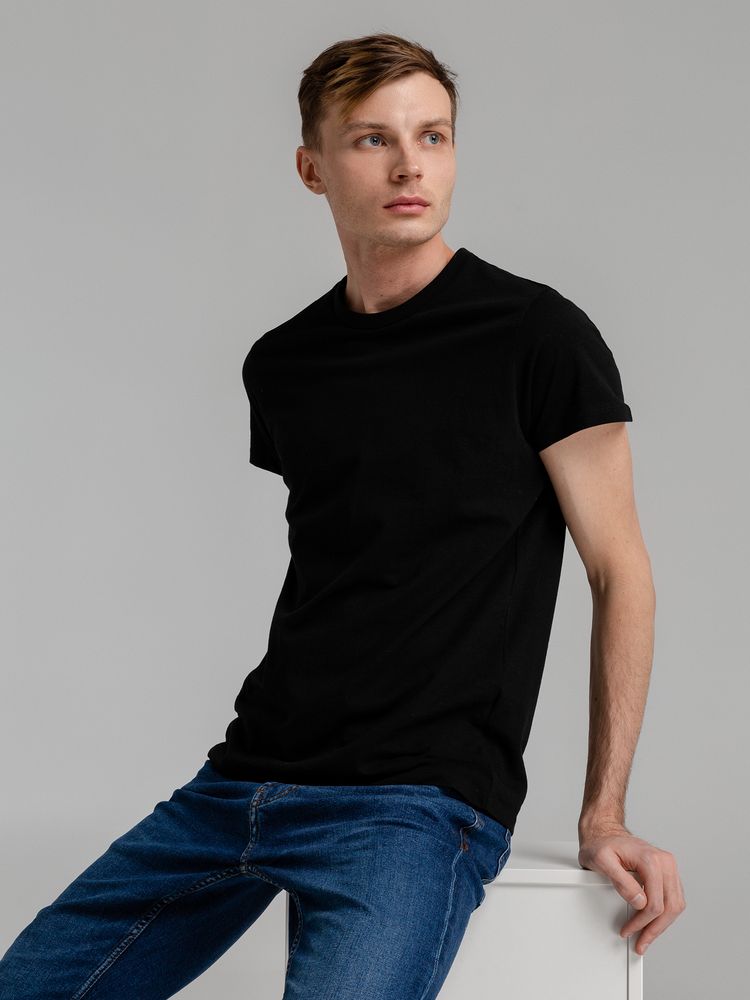 Футболка мужская Regent Fit 150, черная / Миниатюра WWW (1000)