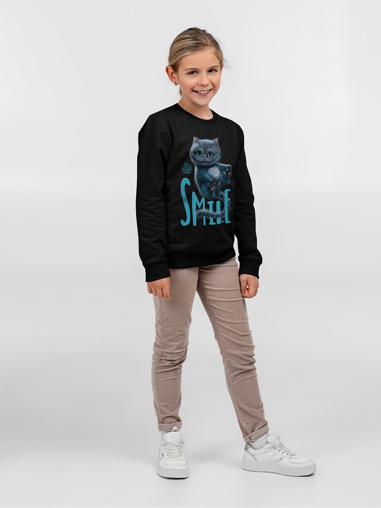 Свитшот детский Smile, черный / Миниатюра WWW (1000)