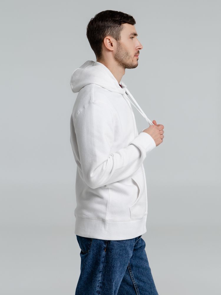 Толстовка с капюшоном на молнии унисекс King, белая / Миниатюра WWW (1000)