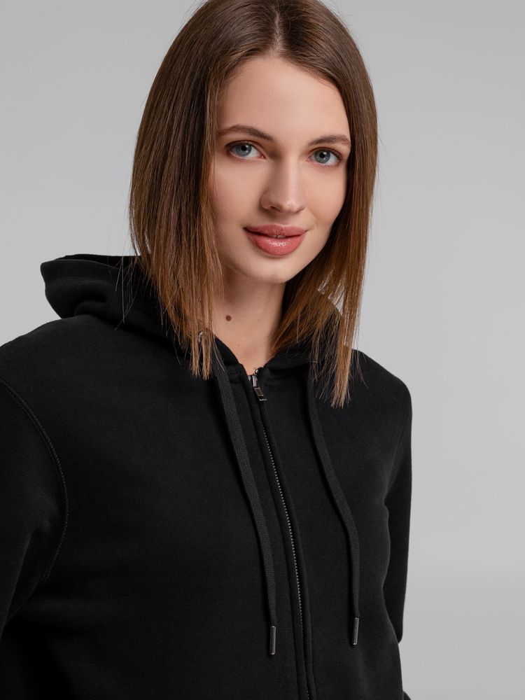 Толстовка с капюшоном на молнии унисекс King, черная / Миниатюра WWW (1000)