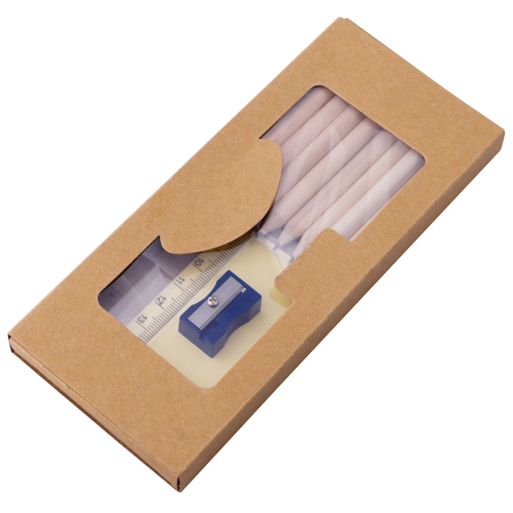 Набор карандашей «Взрослый занят делом» со стикерами, точилкой и линейкой / Миниатюра WWW (1000)