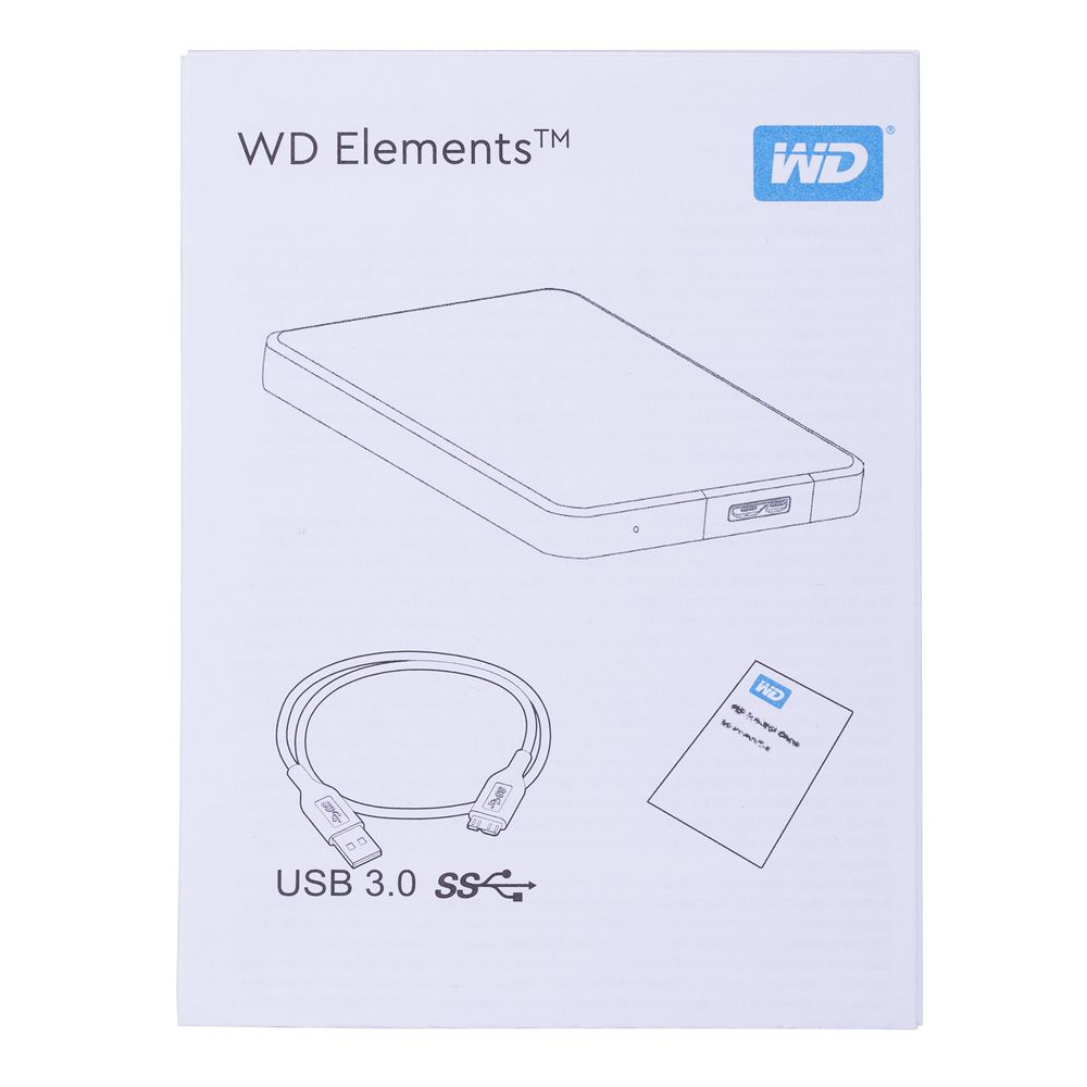 Внешний диск WD Elements, USB 3.0, 1Тб, черный / Миниатюра WWW (1000)