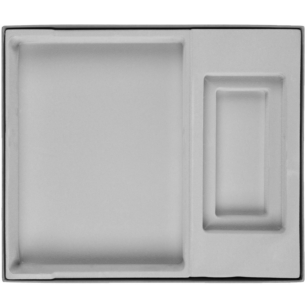 Коробка Overlap с ложементом под ежедневник и ручку, ver.2, серая / Миниатюра WWW (1000)