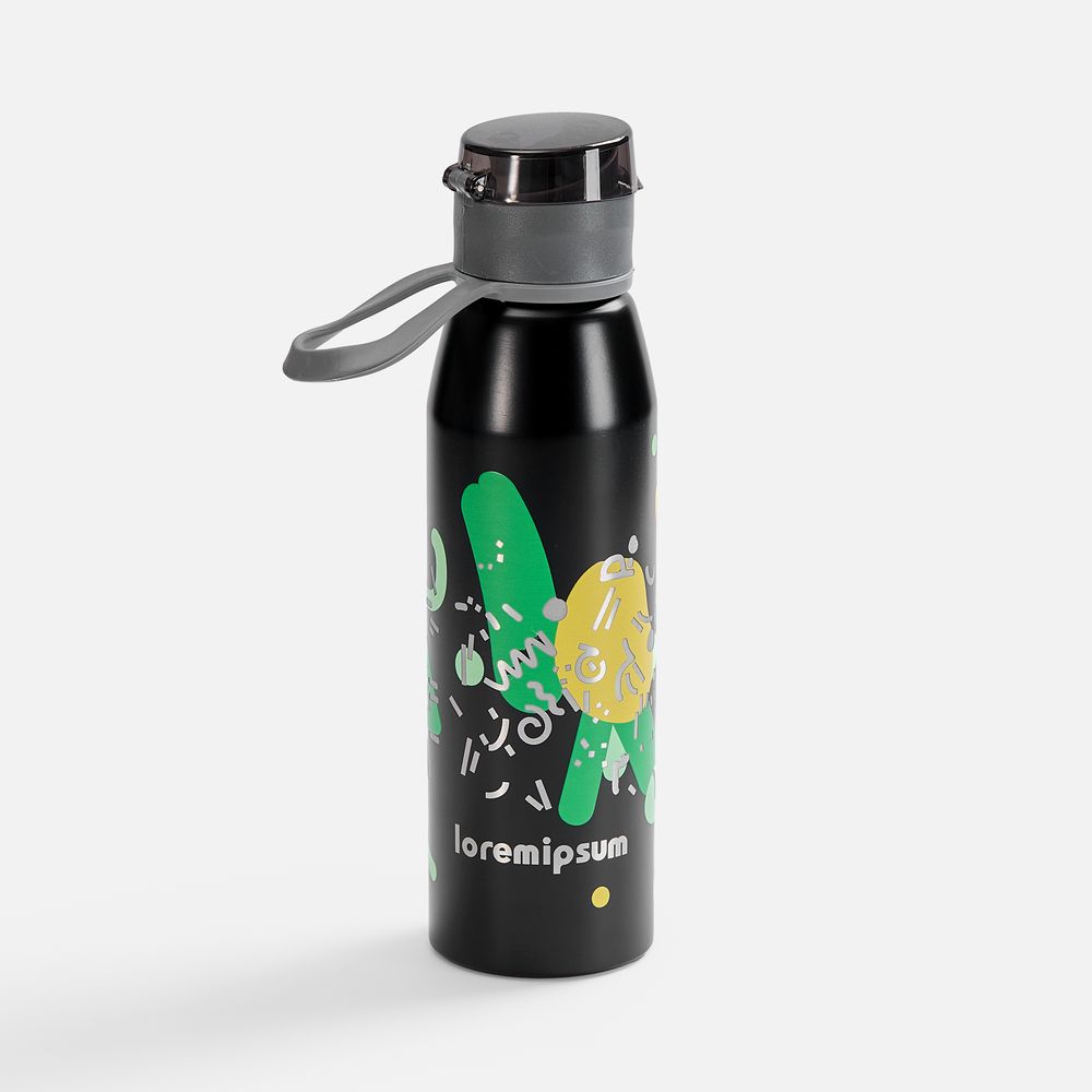 Бутылка для воды Billy Gym, матовая черная / Миниатюра нанесения (1000)