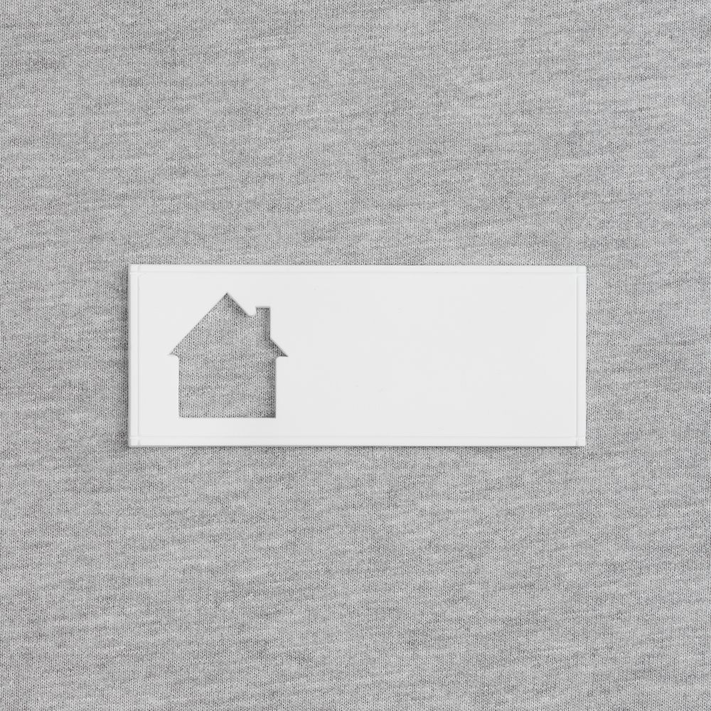 Лейбл из ПВХ с вырезом «Дом», белый / Миниатюра WWW (1000)