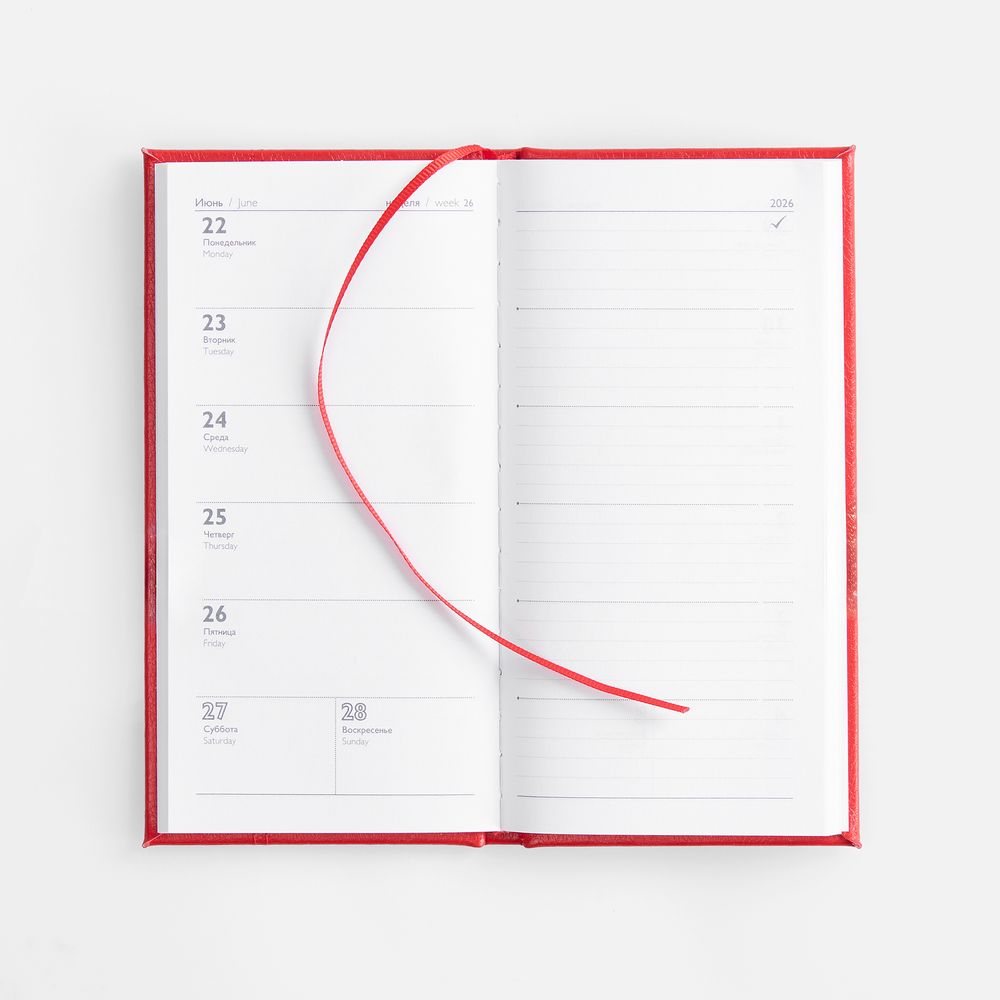 Еженедельник Baza, датированный, красный / Миниатюра WWW (1000)