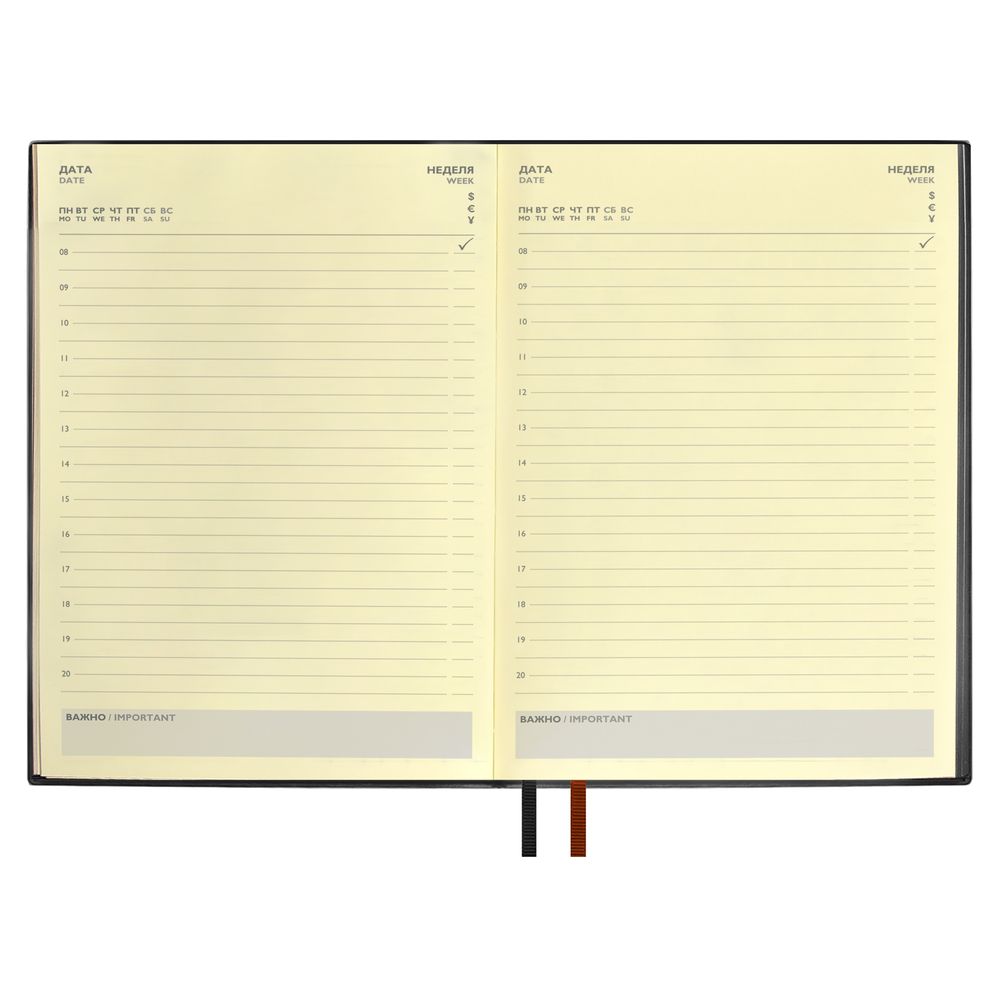 Ежедневник Avila, недатированный, черный / Миниатюра WWW (1000)