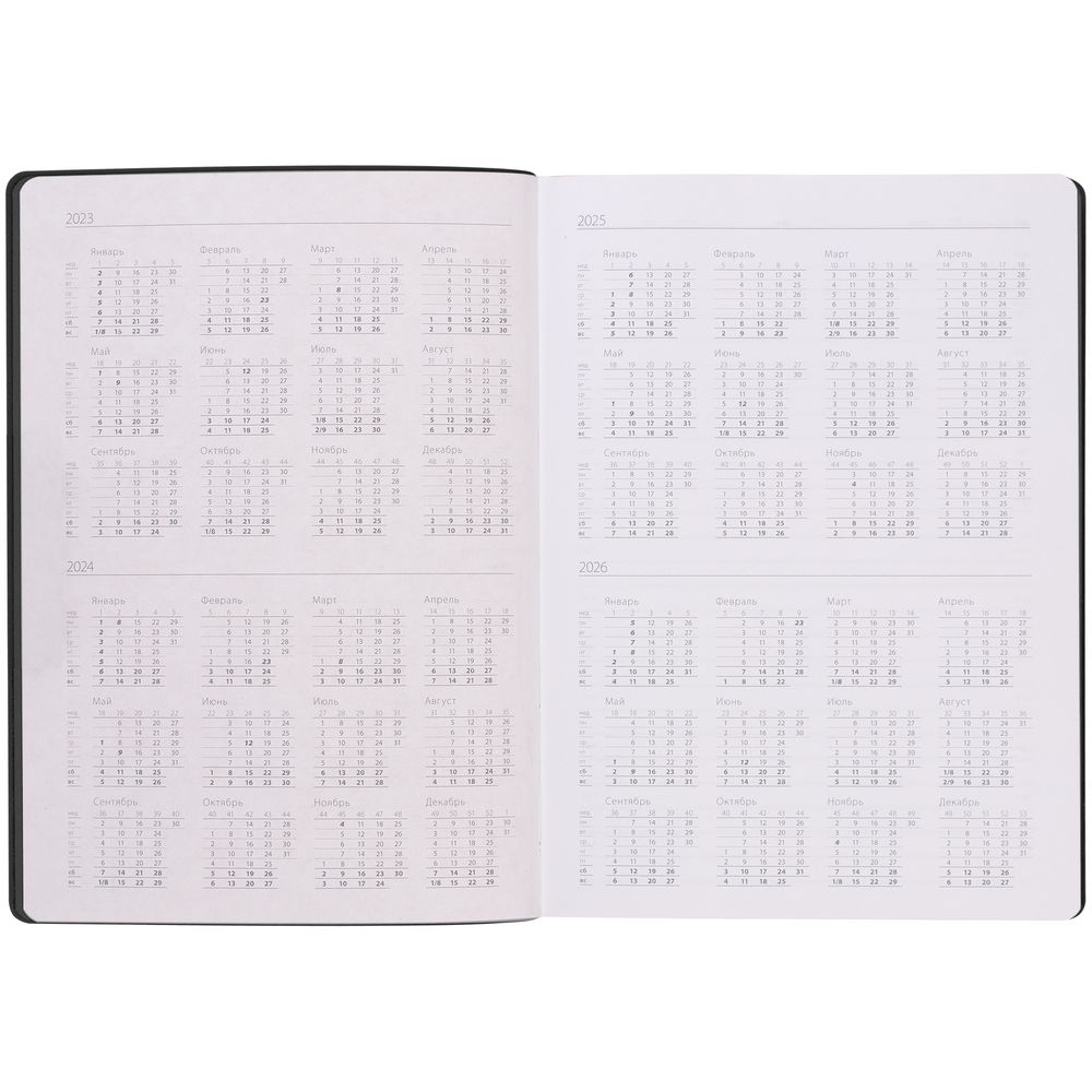 Ежедневник Flexpen Shall, недатированный, черный / Миниатюра WWW (1000)