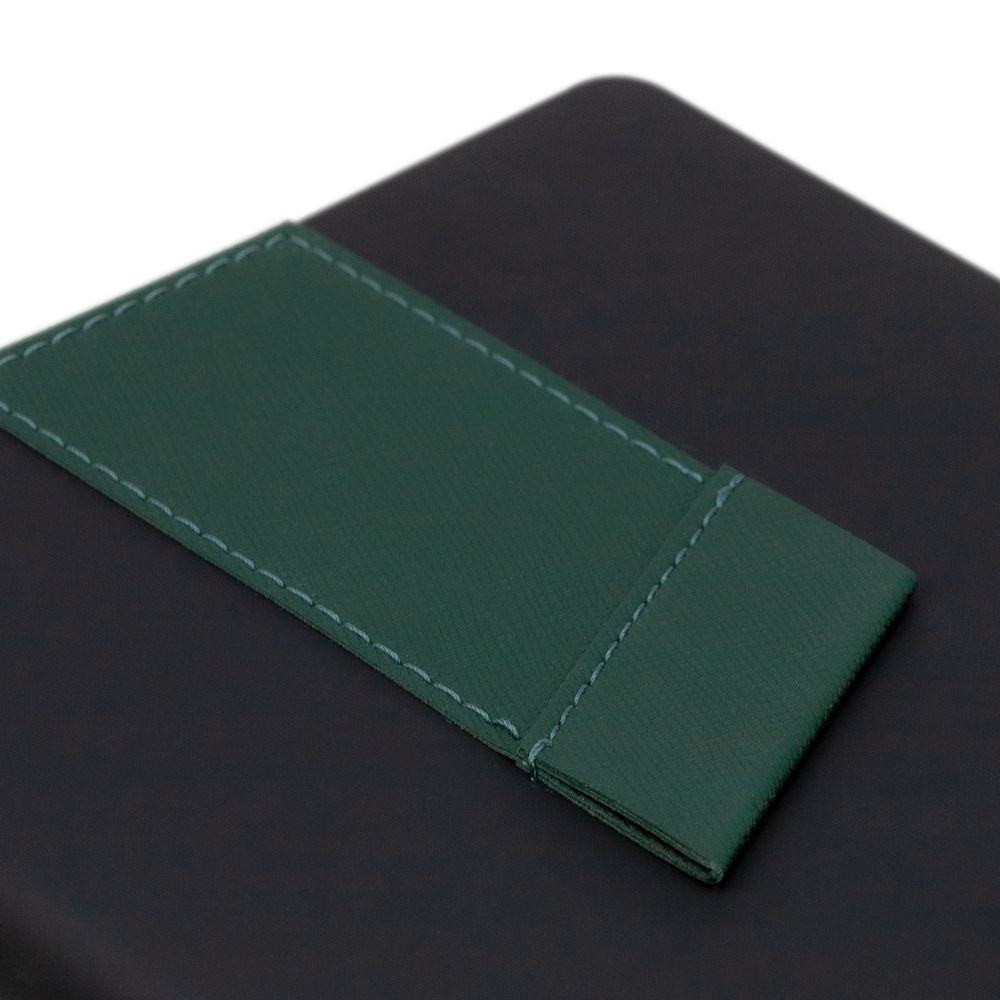 Ежедневник Bookmark, недатированный, черный с зеленым / Миниатюра WWW (1000)