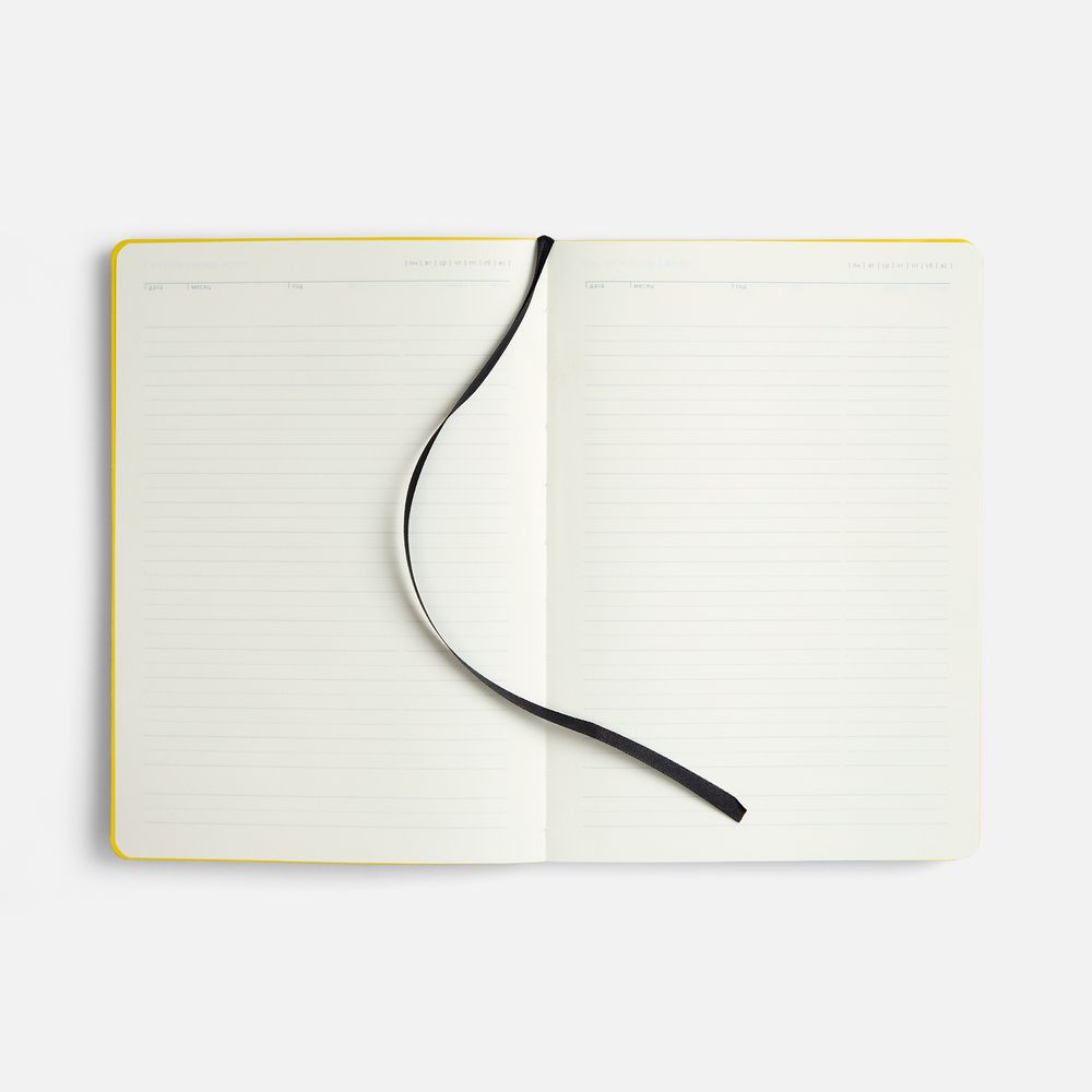 Ежедневник Doppio, недатированный, черный с желтым / Миниатюра WWW (1000)