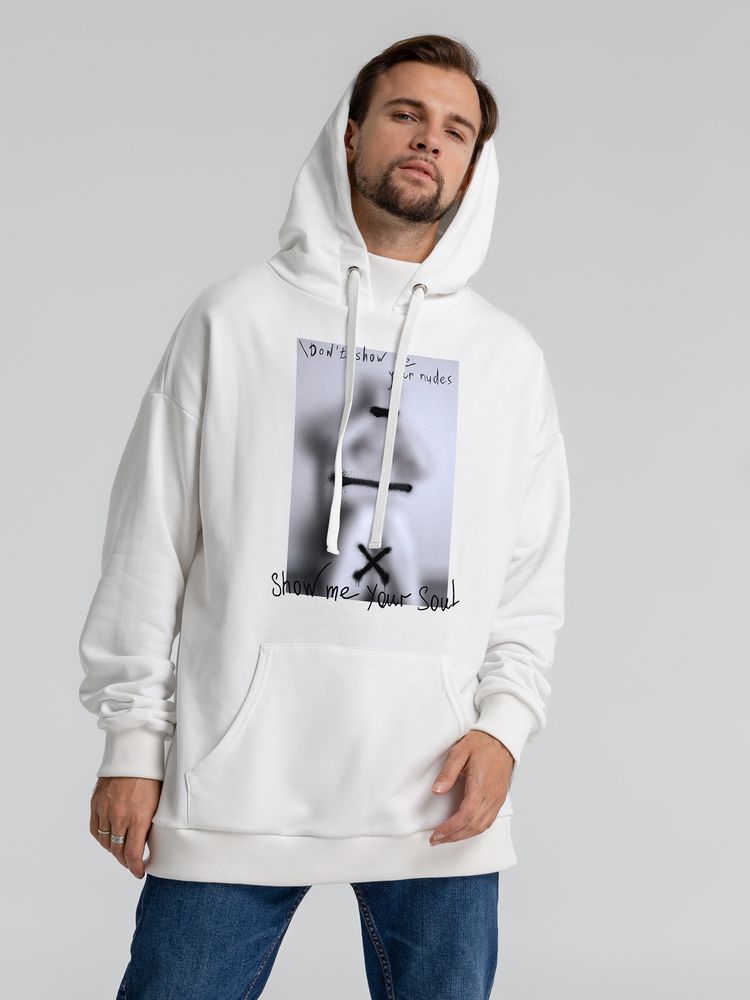Худи оверсайз «Покажи мне свою душу», молочно-белое / Миниатюра WWW (1000)
