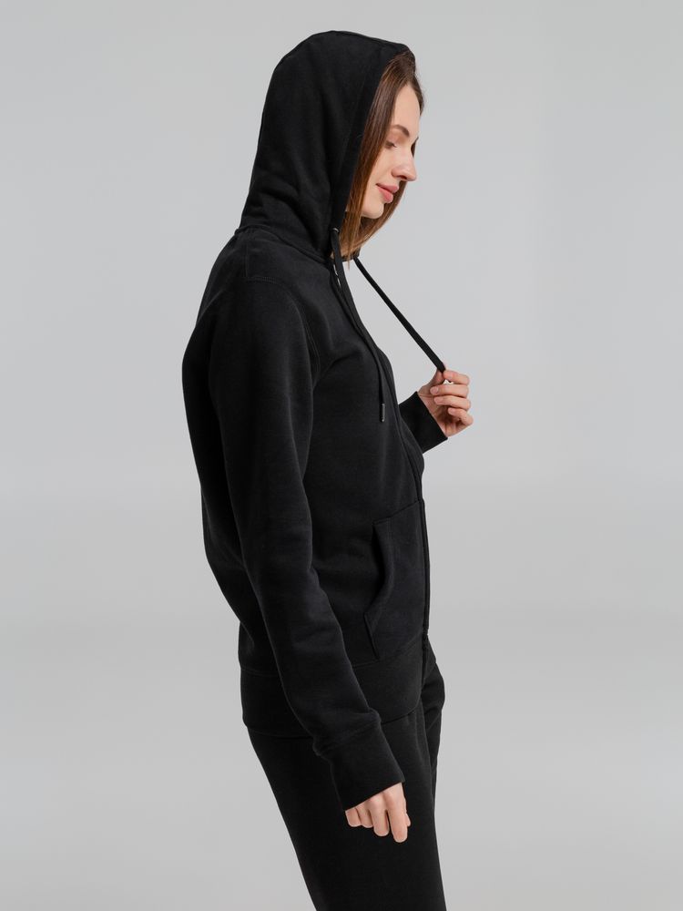 Толстовка с капюшоном на молнии унисекс King, черная / Миниатюра WWW (1000)