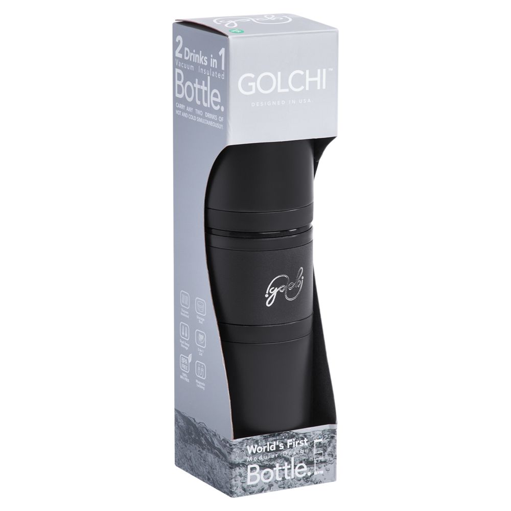 Термостакан Golchi 2 в 1, черный / Миниатюра WWW (1000)