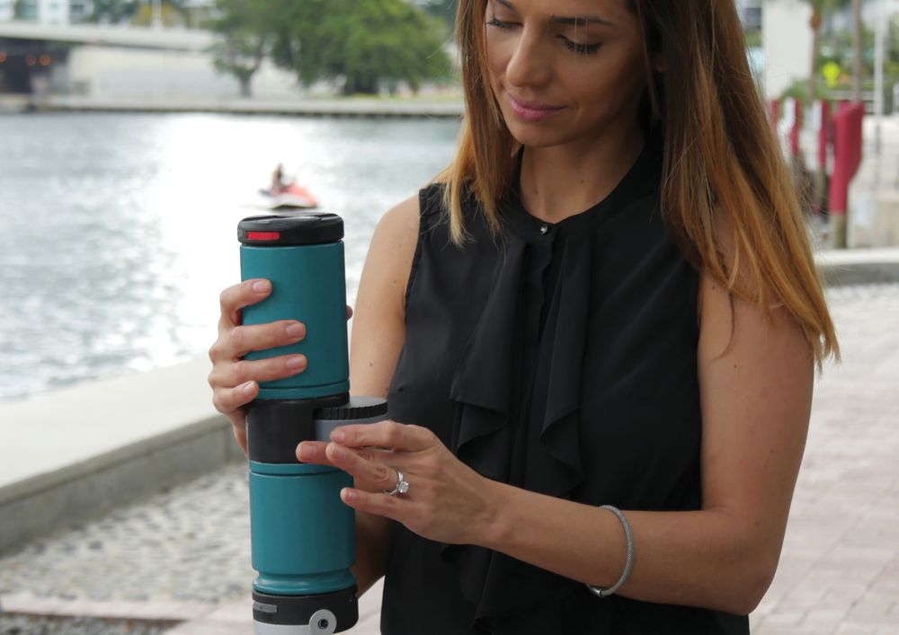 Термостакан Golchi 2 в 1, бирюзовый / Миниатюра WWW (1000)