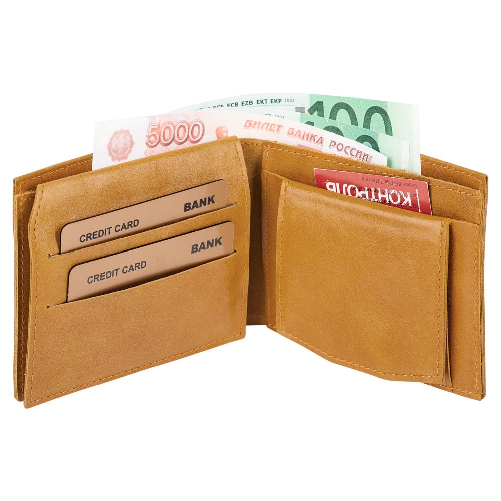 Портмоне Apache, с отделением для мелочи, горчичное / Миниатюра WWW (1000)