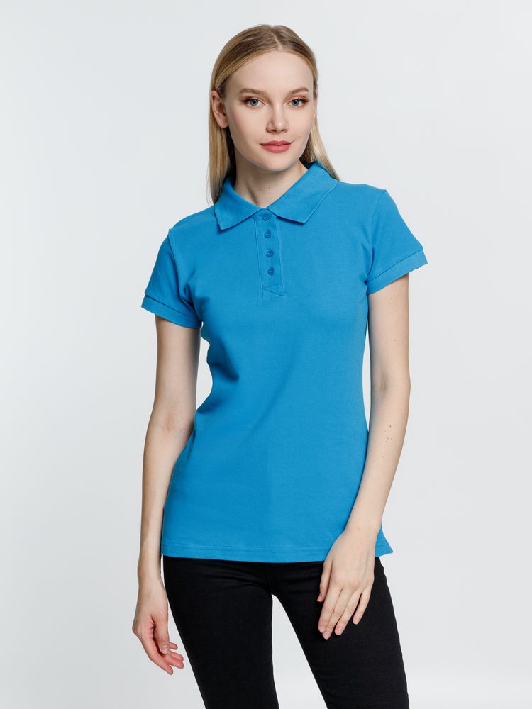 Рубашка поло женская Virma Premium Lady, бирюзовая / Миниатюра модельного (1000)