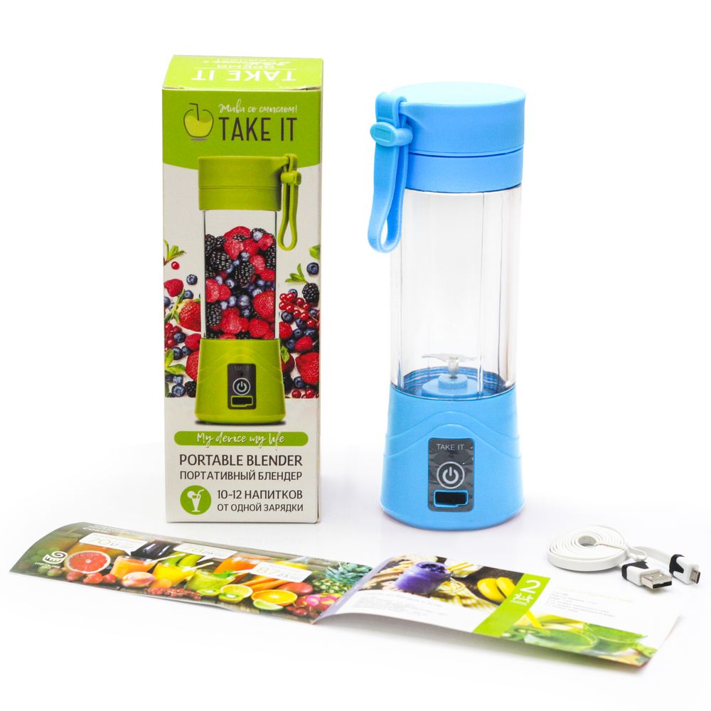 Портативный блендер Take It, голубой / Миниатюра WWW (1000)