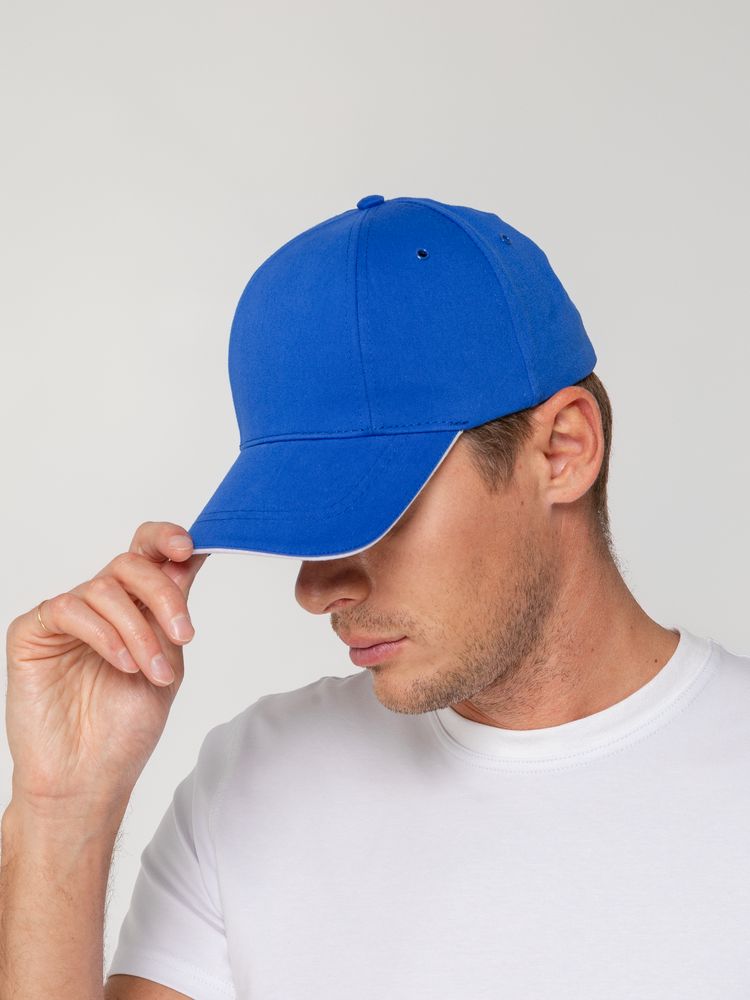 Бейсболка Canopy, ярко-синяя с белым кантом / Миниатюра WWW (1000)