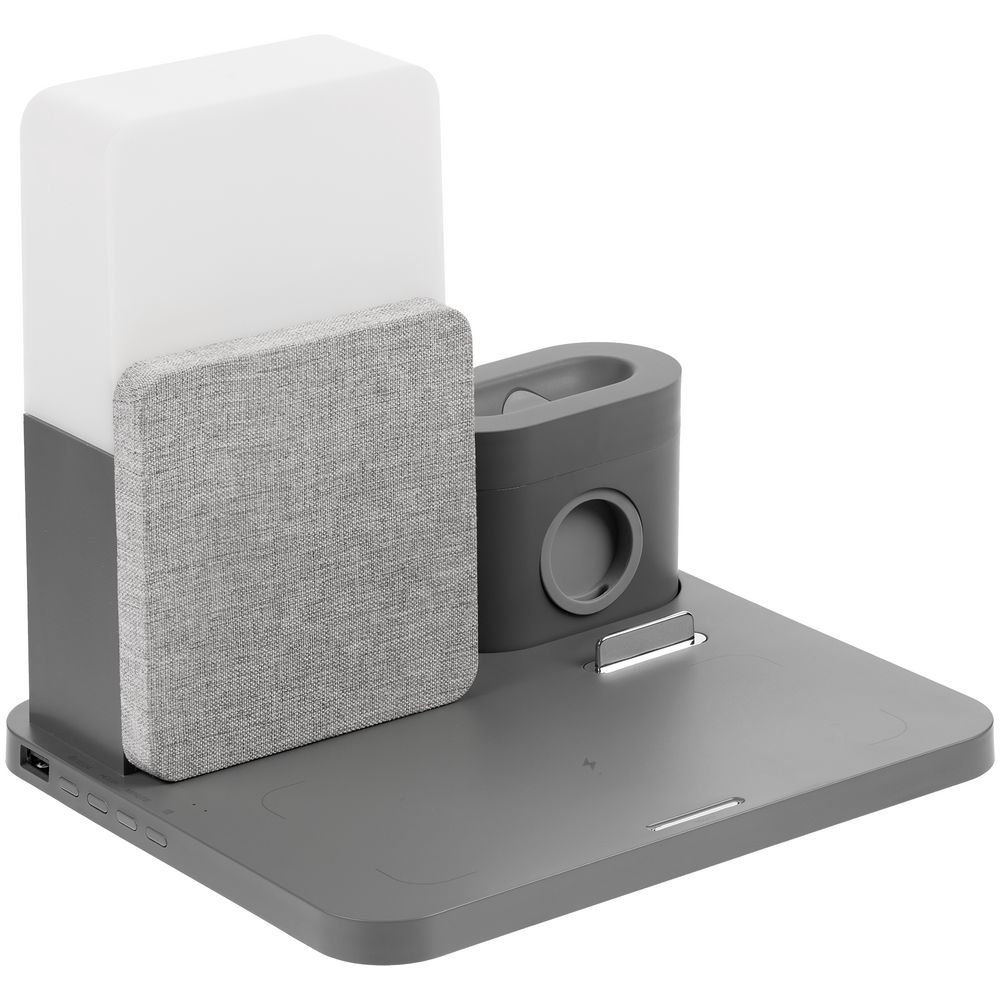 Зарядная станция с часами и подсветкой Large Charge, серая / Миниатюра WWW (1000)