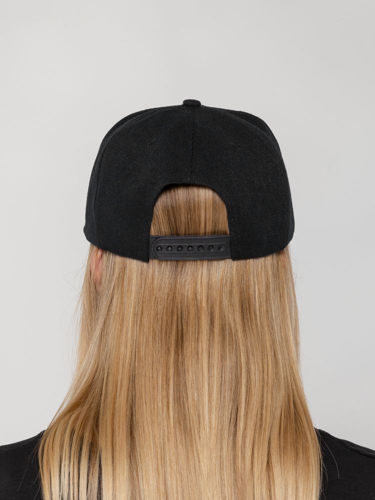 Бейсболка Snapback с прямым козырьком, черная / Миниатюра WWW (1000)