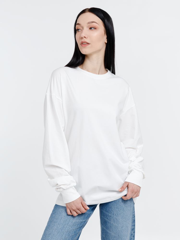 Футболка оверсайз унисекс с длинным рукавом Сity Sapiens, молочно-белая / Миниатюра WWW (1000)