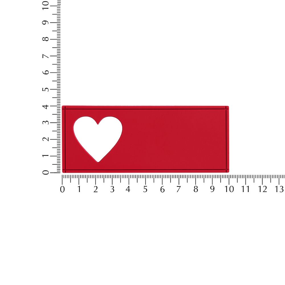 Лейбл из ПВХ с вырезом «Сердце», красный / Миниатюра WWW (1000)