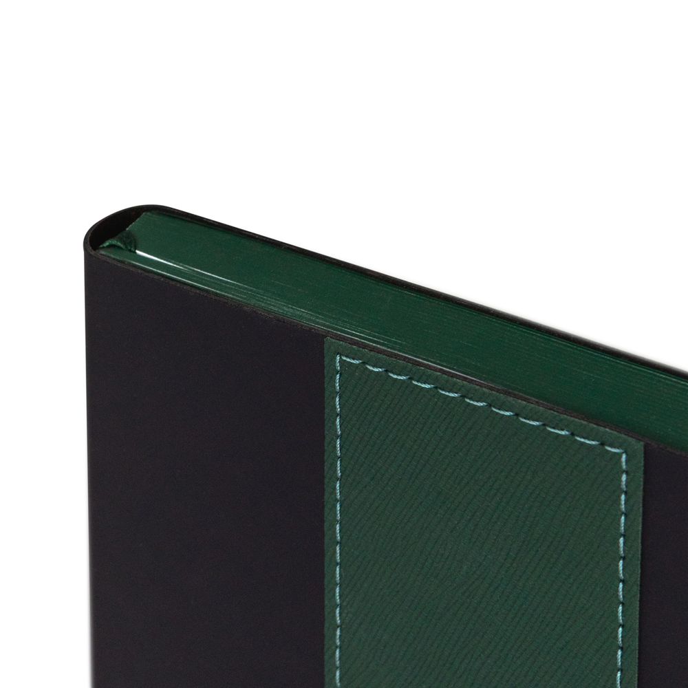 Ежедневник Bookmark, недатированный, черный с зеленым / Миниатюра WWW (1000)