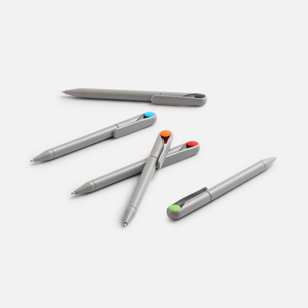 Ручка шариковая Prodir DS1 TMM Dot, серая с оранжевым / Миниатюра WWW (1000)