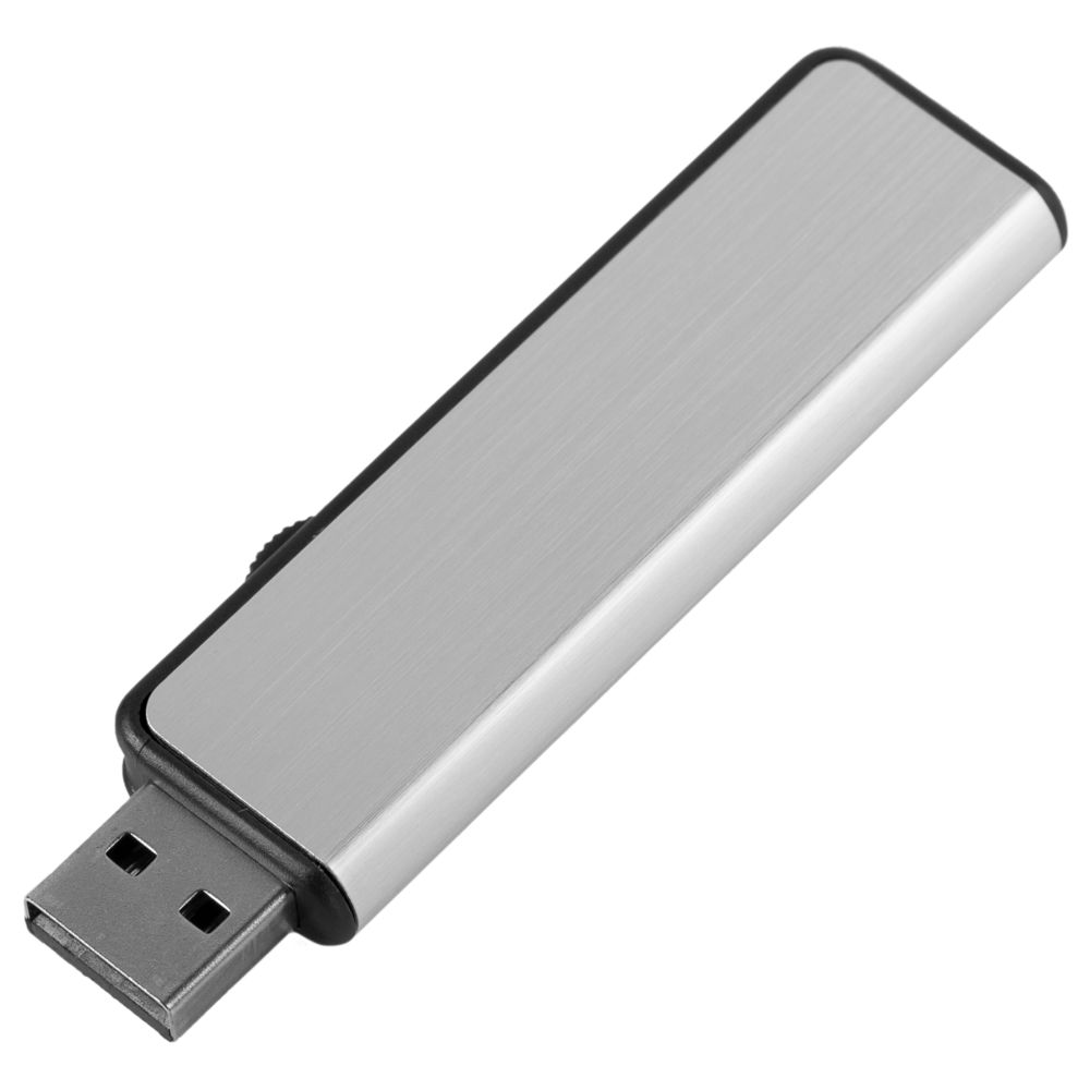 Флешка Ferrum, серебристая с черным, 8 Гб / Миниатюра WWW (1000)