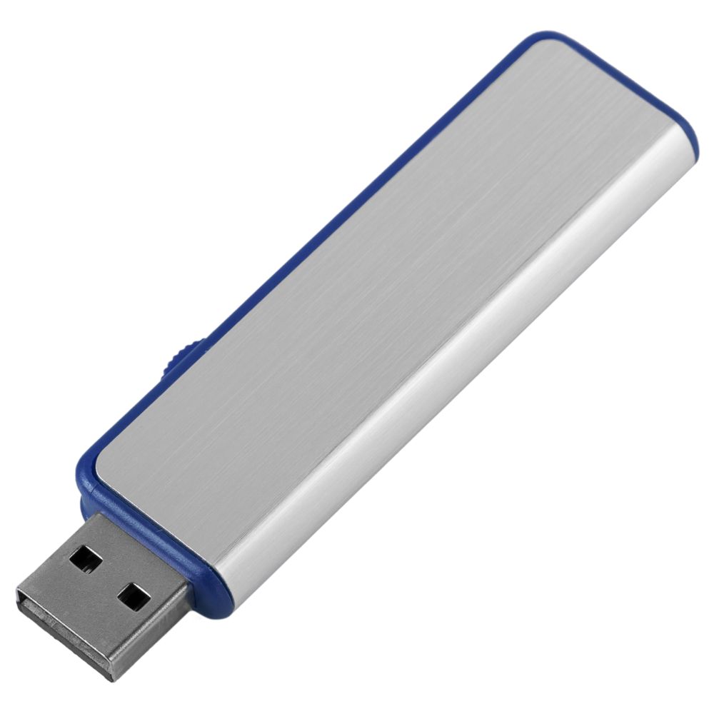 Флешка Ferrum, серебристая с синим, 8 Гб / Миниатюра WWW (1000)