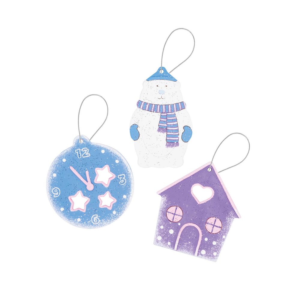 Набор для творчества Winter's Tale: мишка, домик, часы / Миниатюра WWW (1000)