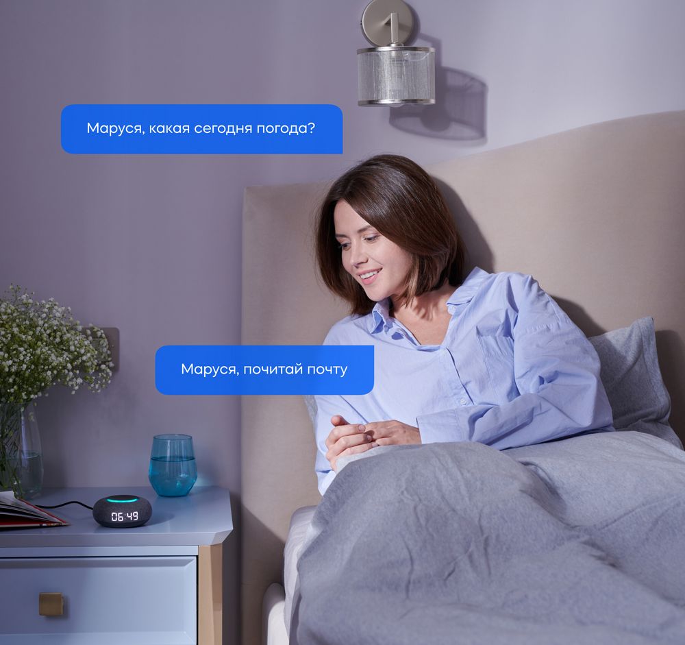 Умная колонка «Капсула Мини» с помощником «Маруся», темно-серая / Миниатюра WWW (1000)