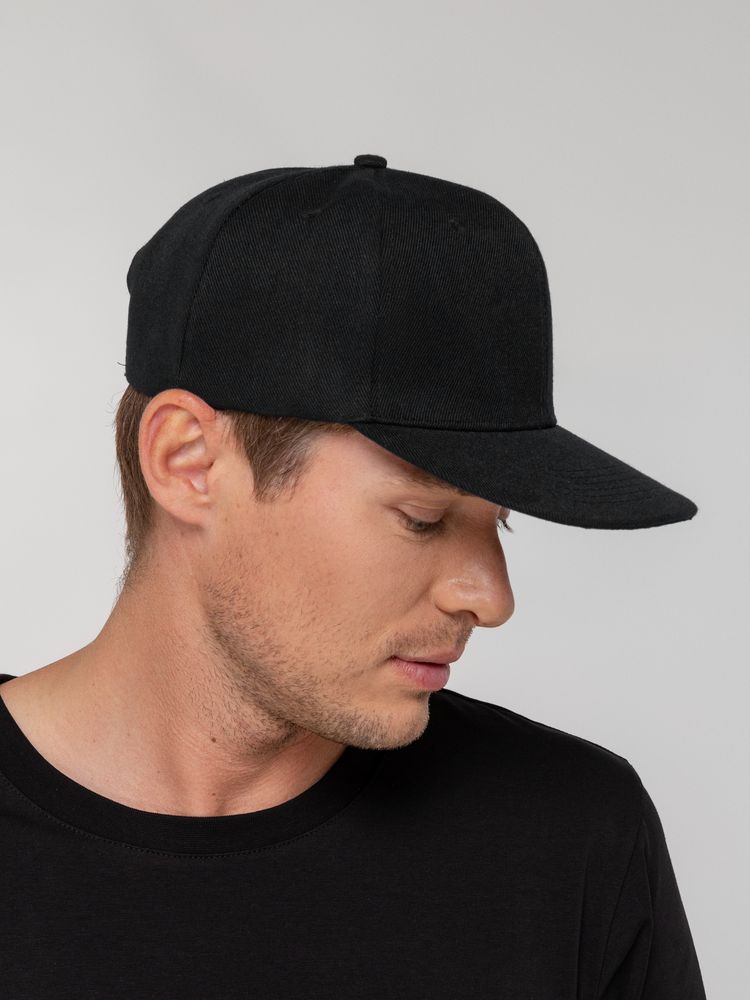 Бейсболка Snapback с прямым козырьком, черная / Миниатюра WWW (1000)