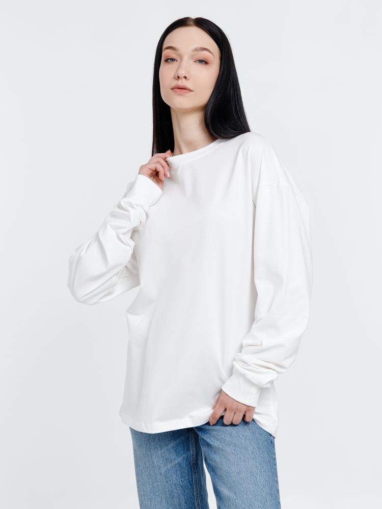 Футболка оверсайз унисекс с длинным рукавом Сity Sapiens, молочно-белая / Миниатюра WWW (1000)