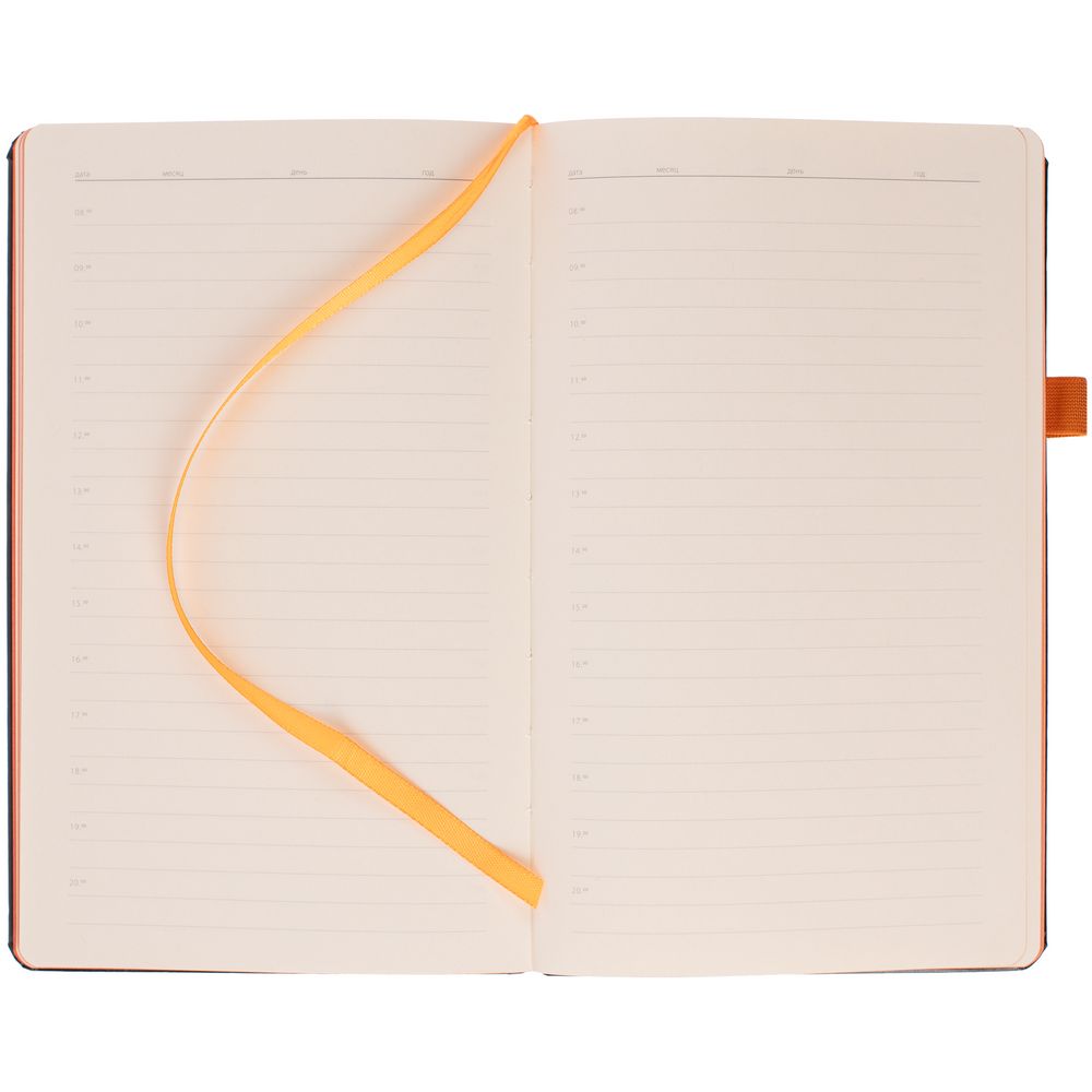 Ежедневник Ton Black, недатированный, черный с оранжевым / Миниатюра WWW (1000)