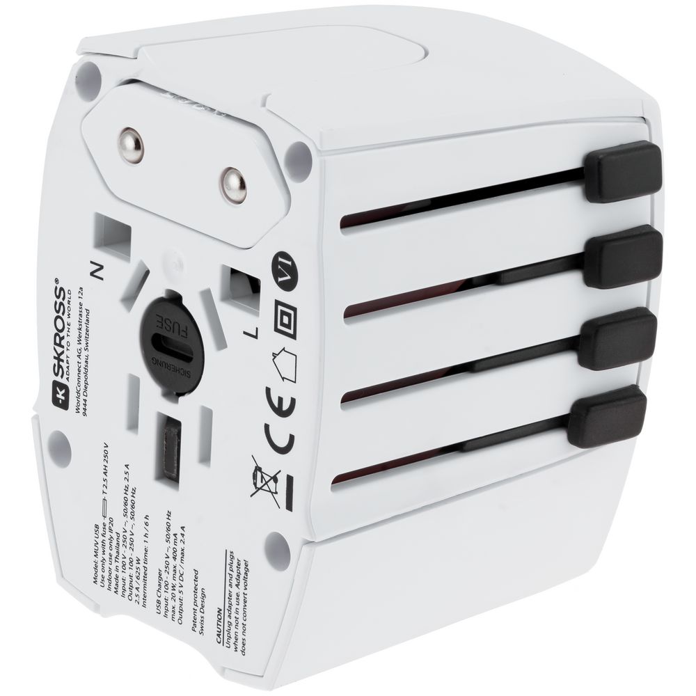 Зарядное устройство S-Kross MUV USB для путешествий, белое / Миниатюра WWW (1000)