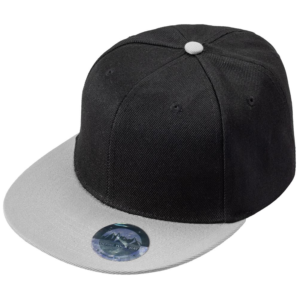 Бейсболка Ben Hope с прямым козырьком, черная с серым / Миниатюра WWW (1000)