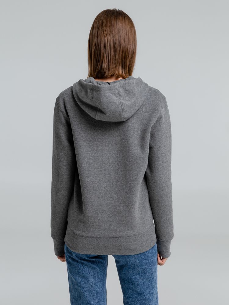 Толстовка с капюшоном на молнии унисекс King, темно-серый меланж / Миниатюра WWW (1000)