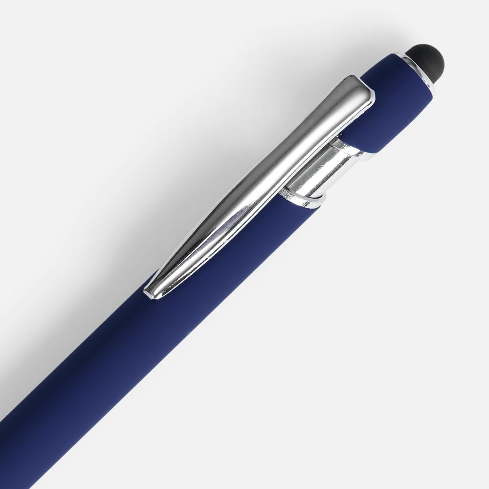 Ручка шариковая Pointer Soft Touch со стилусом, темно-синяя / Миниатюра WWW (1000)