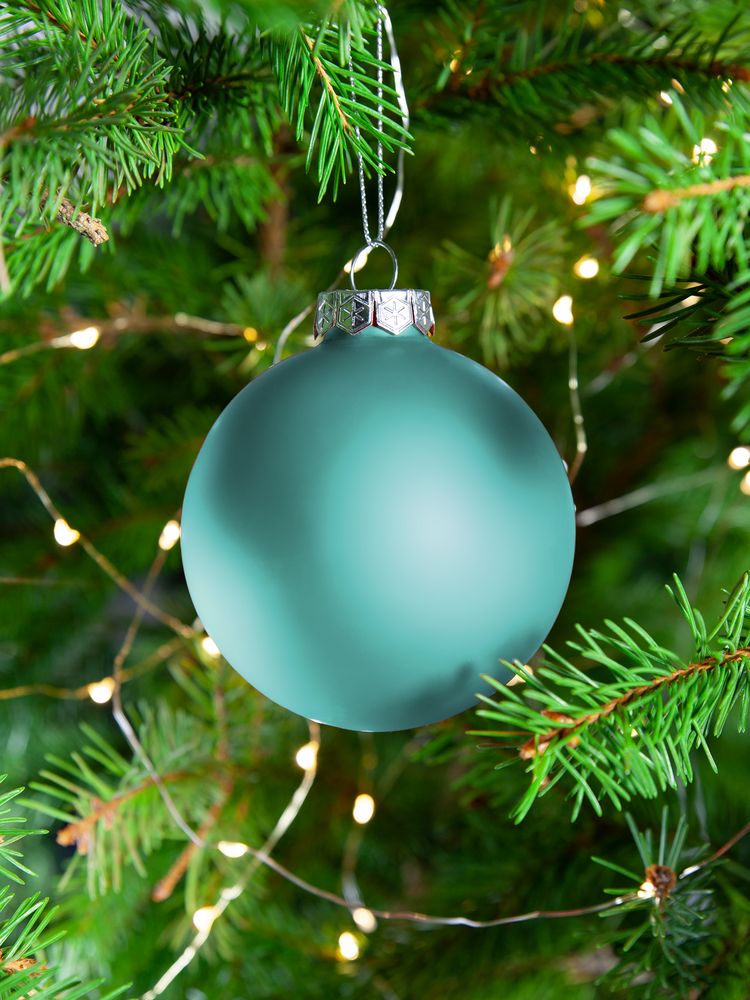 Елочный шар Finery Matt, 8 см, матовый бирюзовый / Миниатюра WWW (1000)
