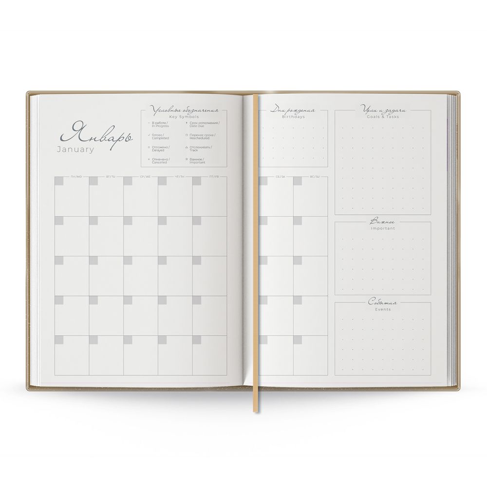 Ежедневник Anaconda, недатированный, золотистый / Миниатюра WWW (1000)
