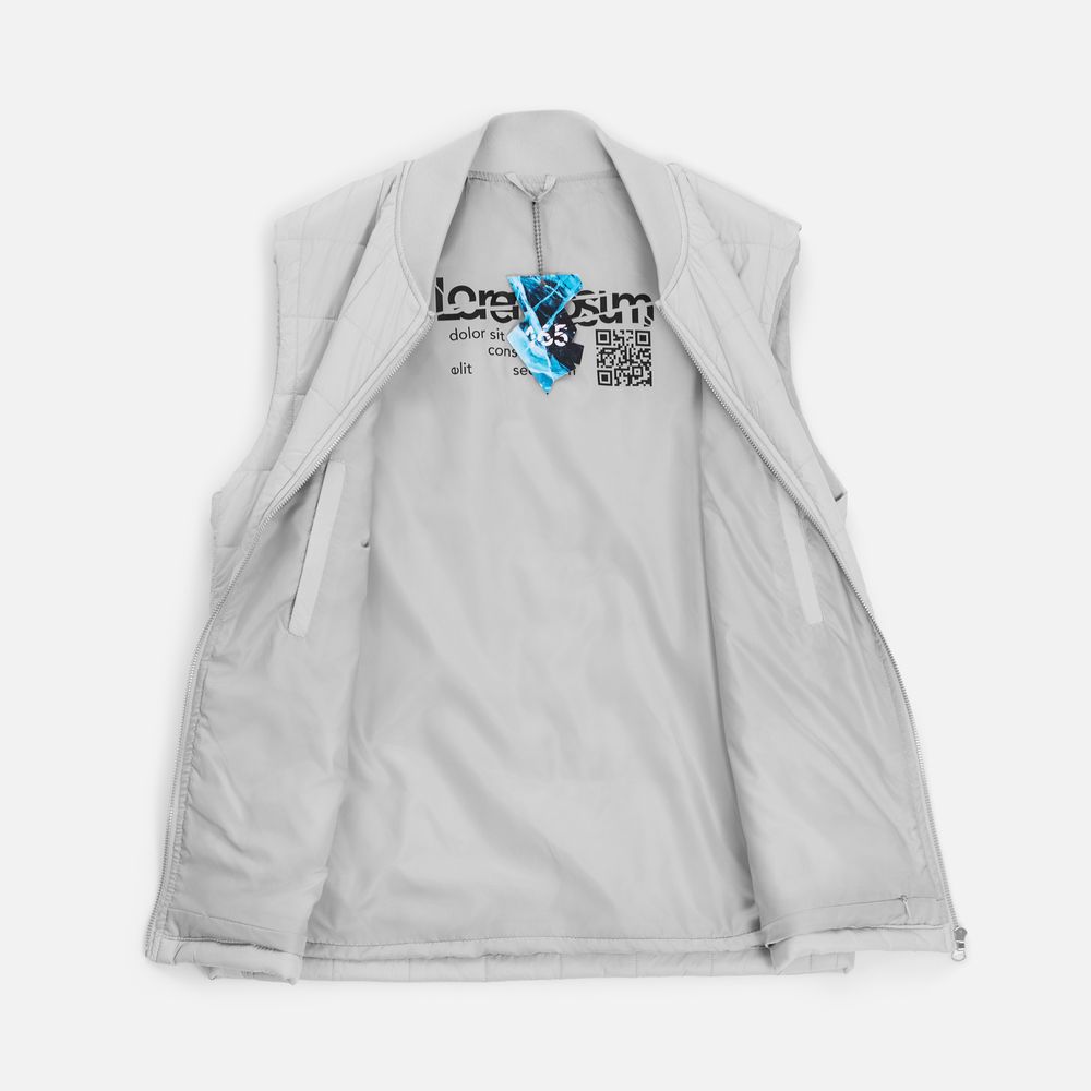 Жилет унисекс Warmbridge, светло-серый / Миниатюра нанесения (1000)