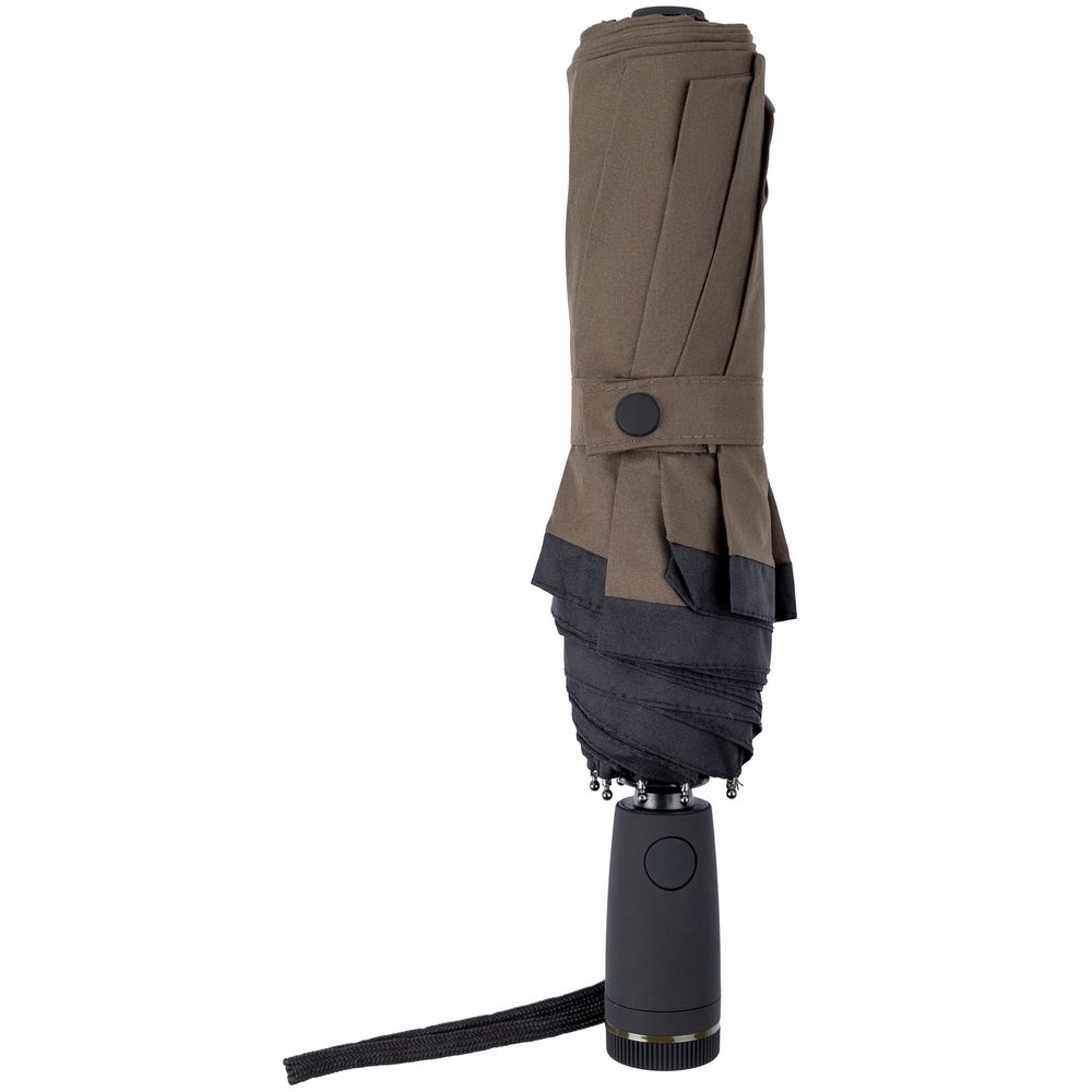 Зонт складной Gear, темно-зеленый (хаки) с черным / Миниатюра WWW (1000)