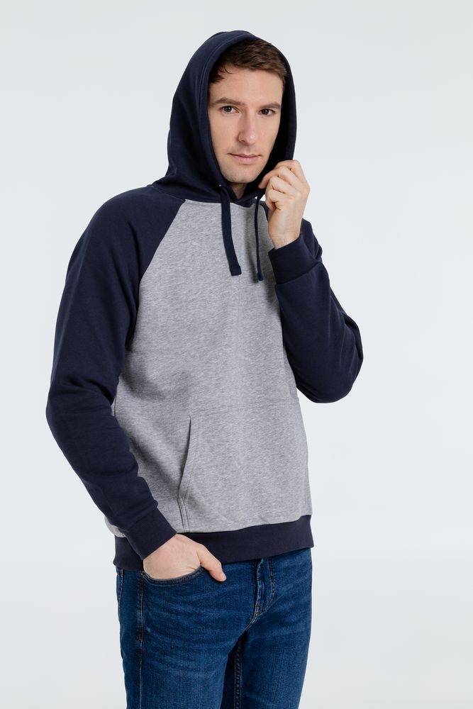 Толстовка унисекс Seattle, серый меланж c темно-синим / Миниатюра WWW (1000)