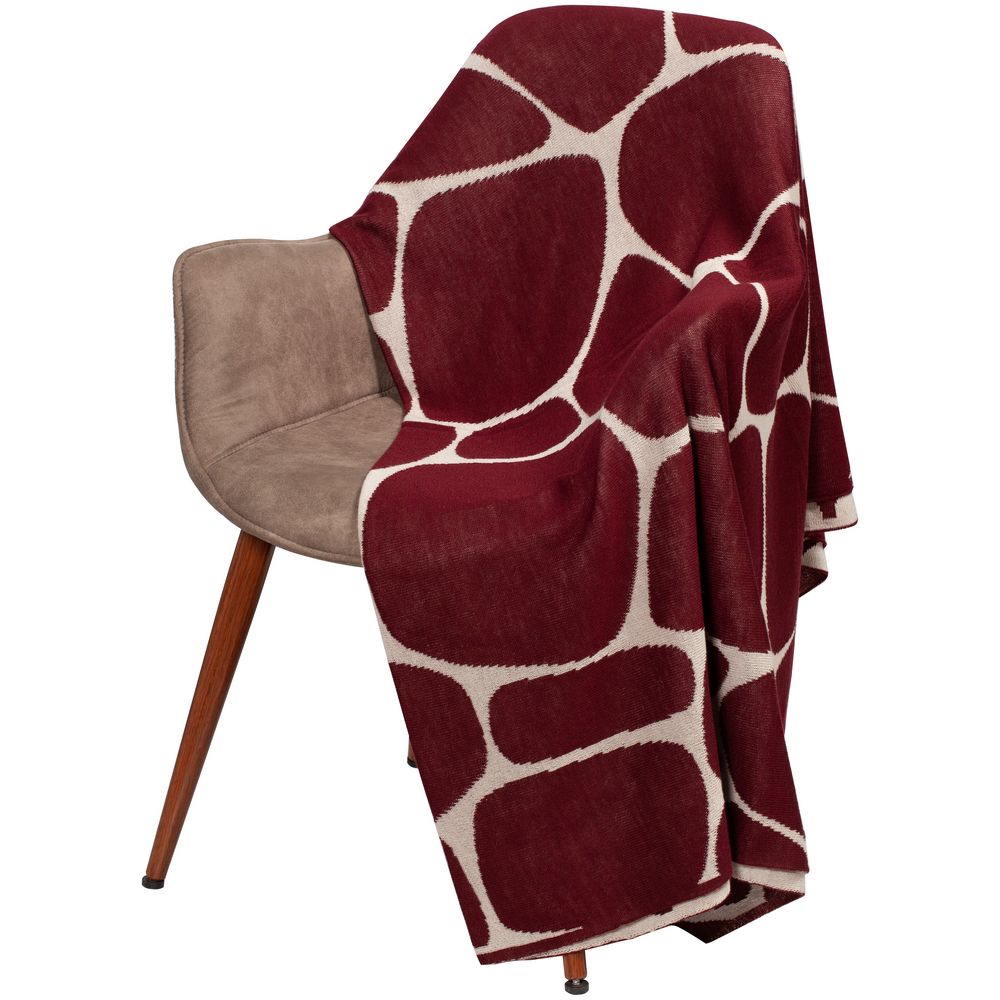 Плед Giraffe, бежевый с бордовым / Миниатюра WWW (1000)